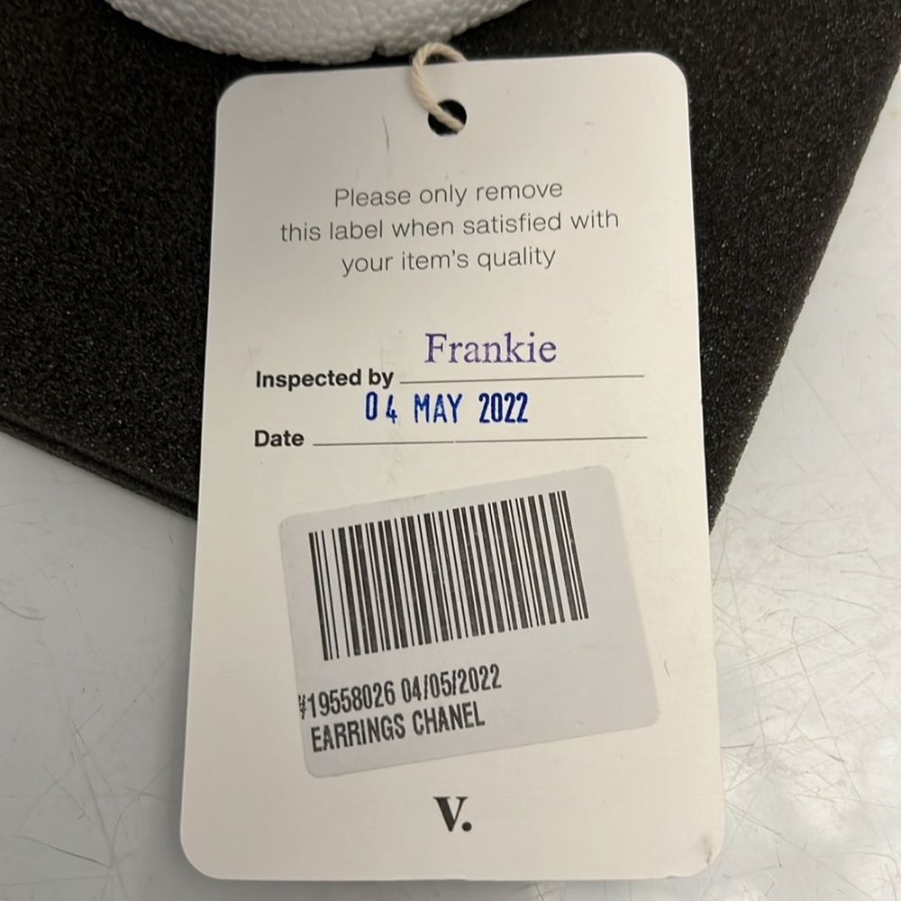 Authentic Chanel silver ball earrings with Chanel logo. - Picture 10 of 11